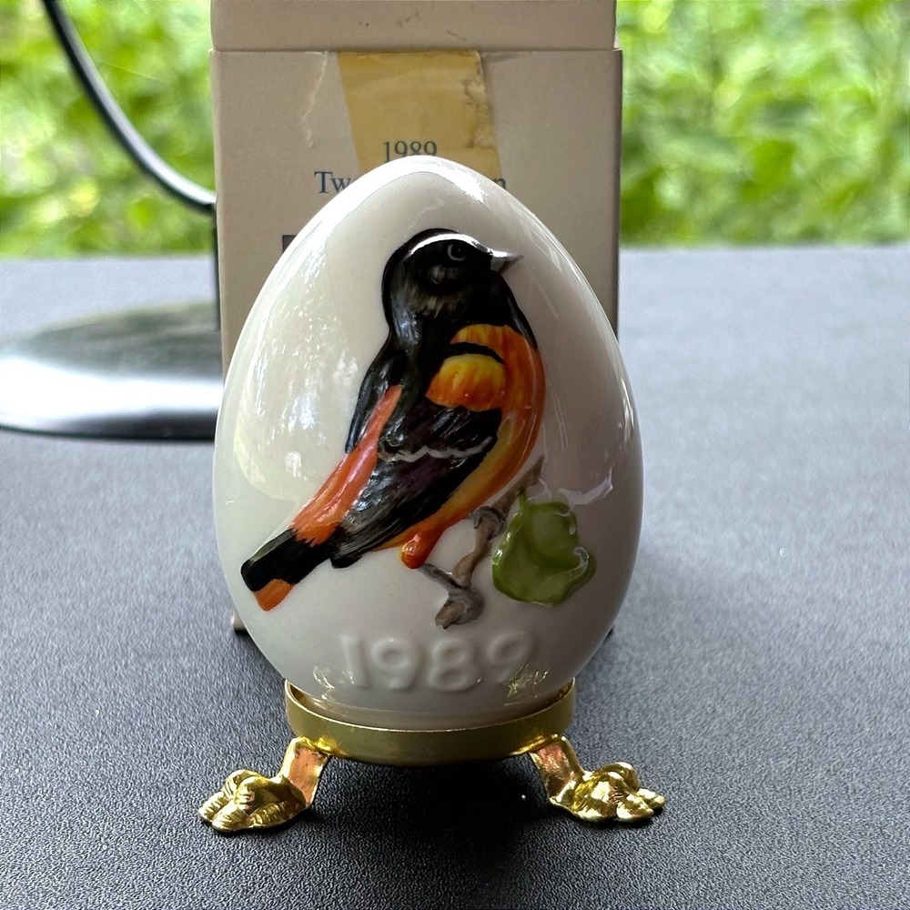 Goebel 1989 Annual Egg 12th Edition Baltimore Oriole W. Germany Porcelain 51779